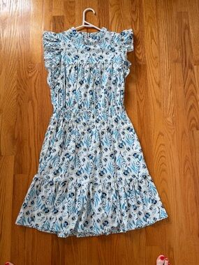 Universal Thread Floral Mini Dress - Blue and White